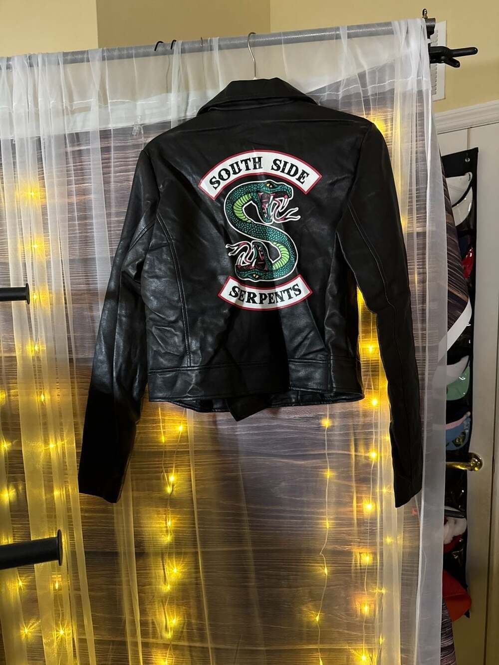 Riverdale Southside Serpents Junior Women's Black PU Faux Leather Moto Jacket - Picture 3 of 3